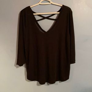 American Eagle Black Crossback Top